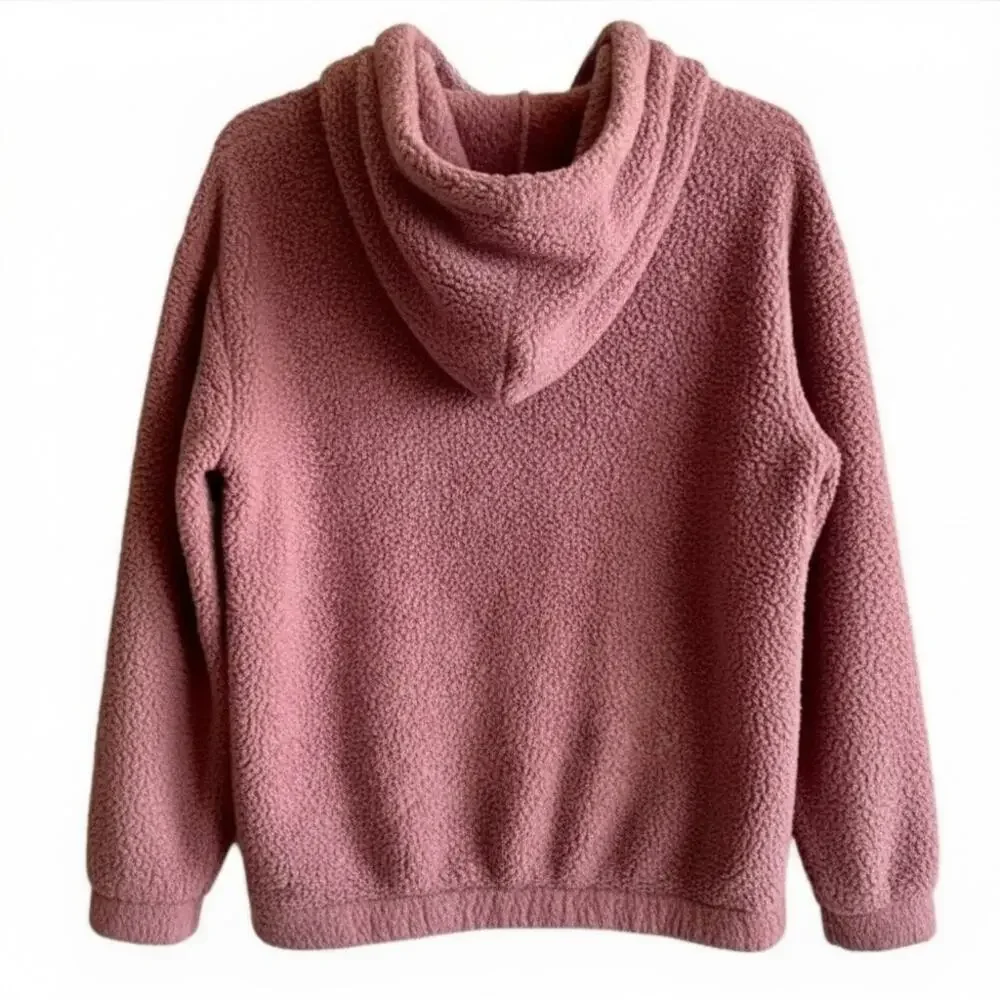 Aeropostle Mauve Faux Fur Hoodie Pullover Jacket , XS